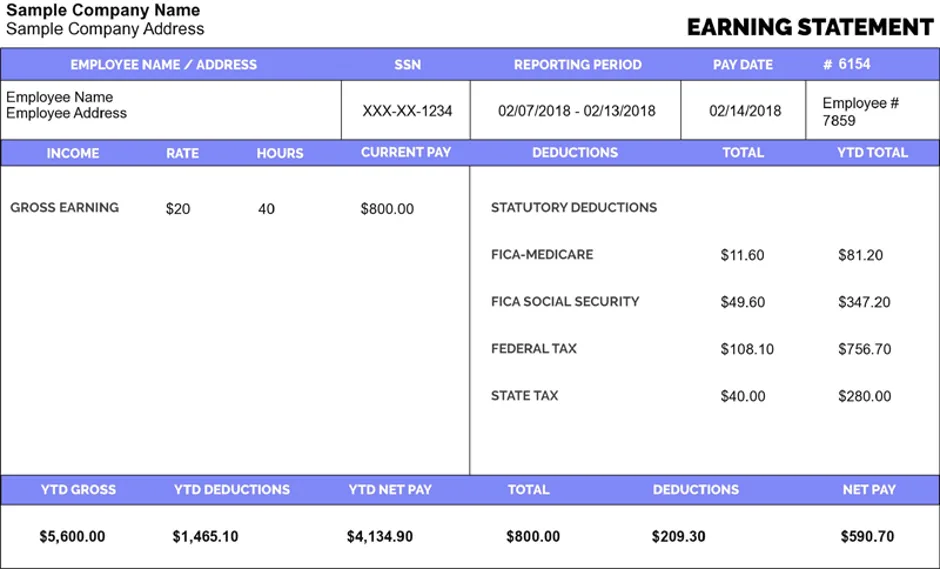 paycheck stubs