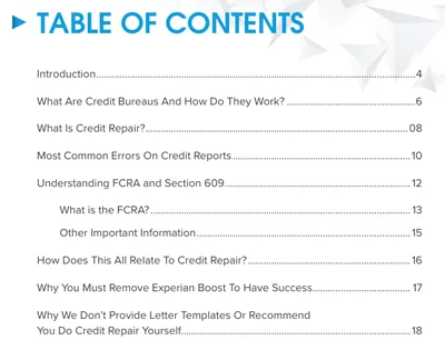 Credit repair service analysis