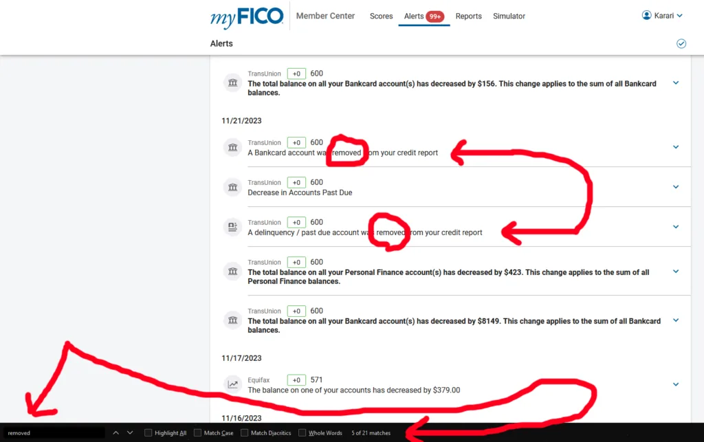 Credit repair results proof
