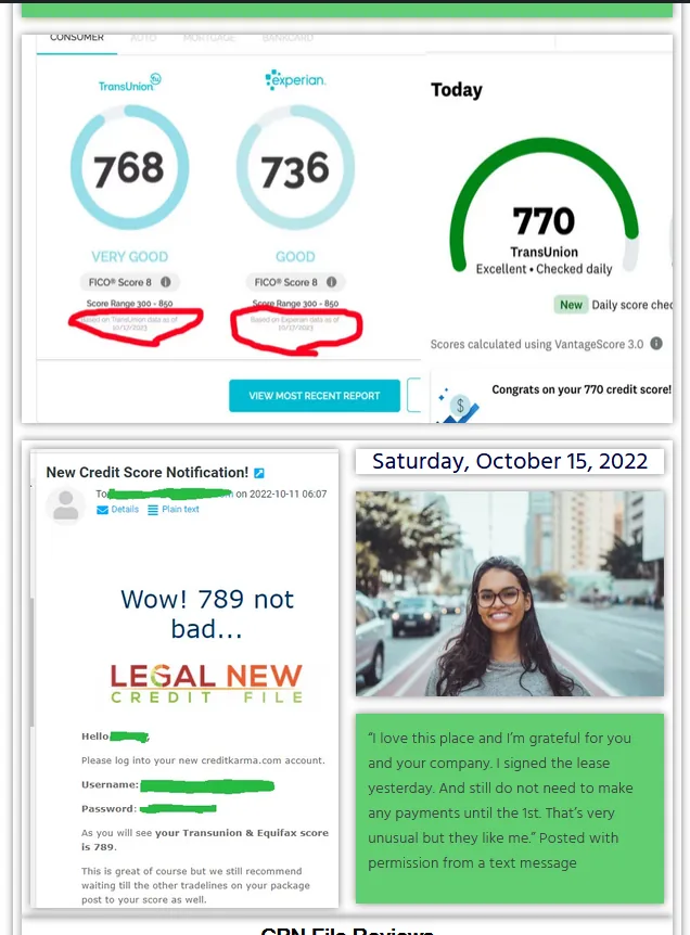 Client review of the new credit file service