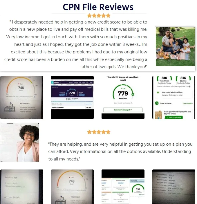 Client reviews of Legal New Credit File CPN files