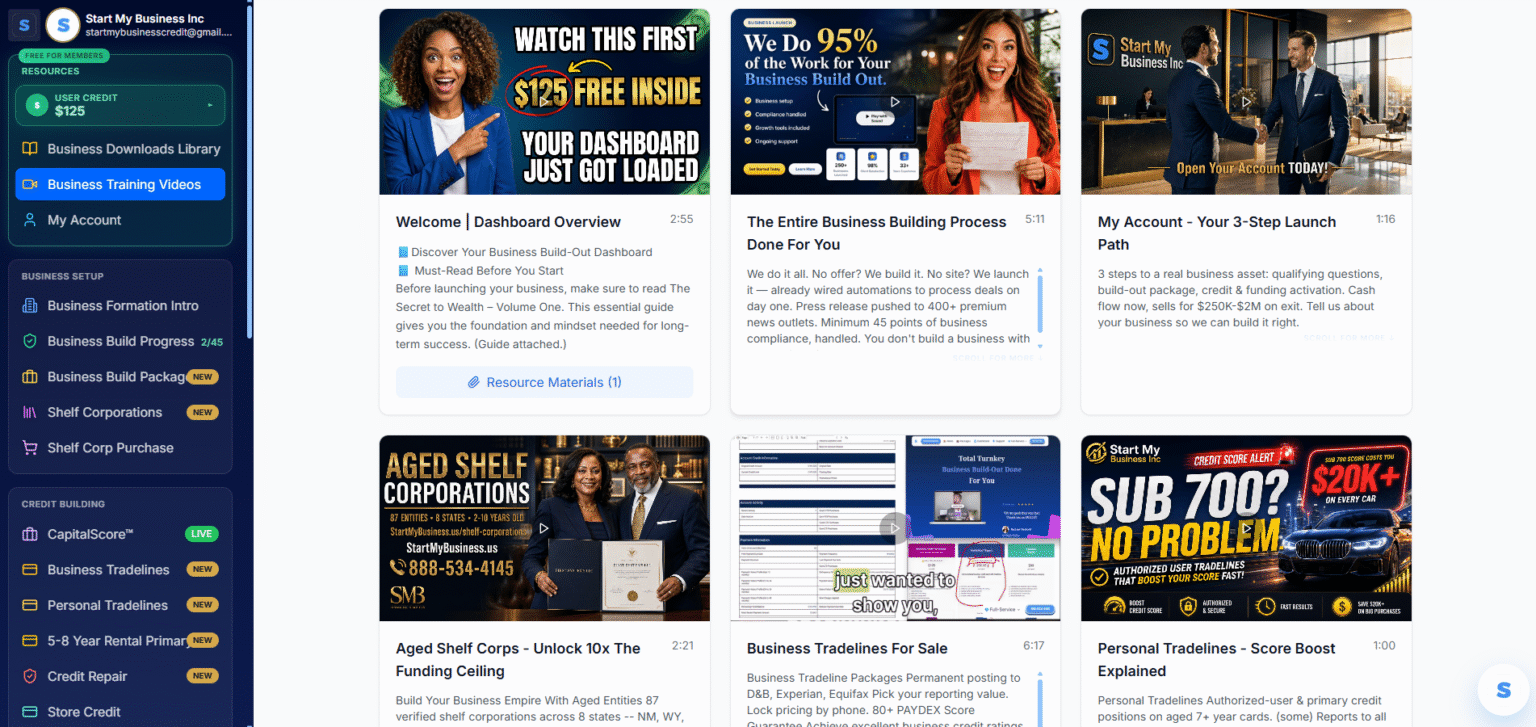 startmybusiness dot us dashboard 2